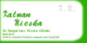 kalman micska business card