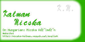 kalman micska business card